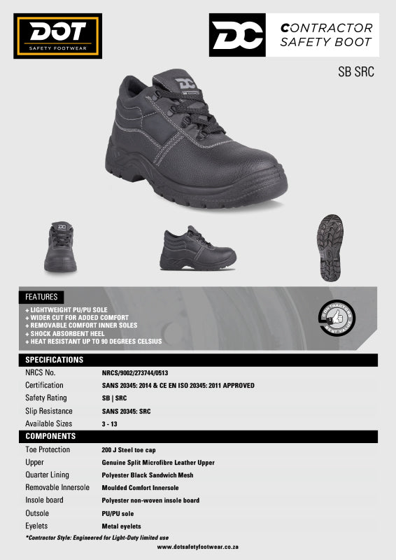Untitled-1_db01ba9a-56b6-4fac-9c01-4d7398d50ae9 | Securadeal DOT SAFETY Contractors Steel Toe Boots - Premium Safety Boots from DOT Footwear - Just R 321! Shop now at Securadeal