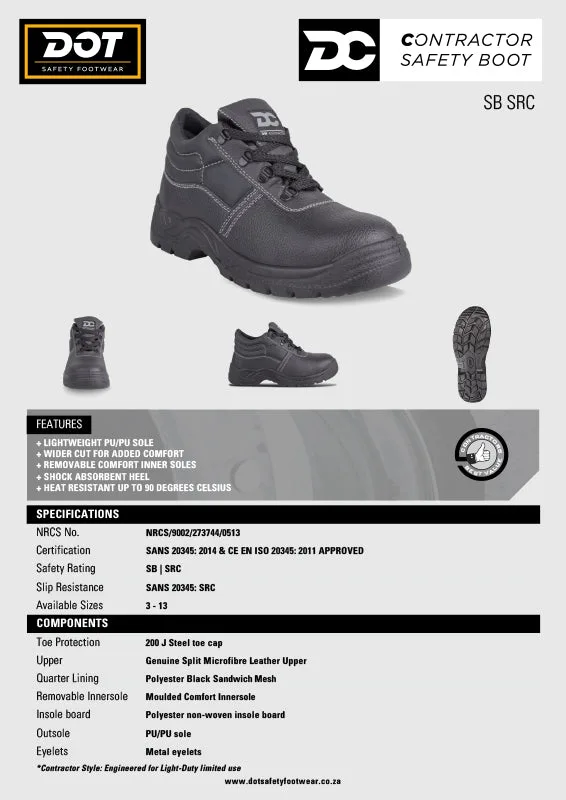 Dot Safety Contractors Steel Toe Boots   Premium Safety Ppe from Dot