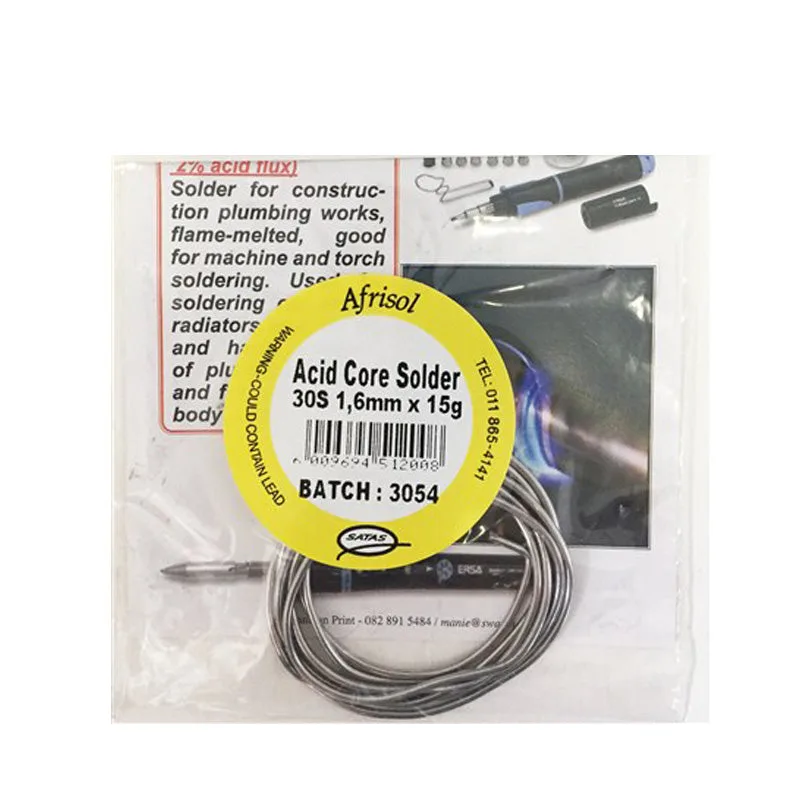 AFRISOL Solder Acid Core Card 15g - Premium soldering from Afrisol - Just R 16! Shop now at Securadeal