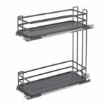 b40565f3-6a25-4439-9604-ab9215b30906 | Securadeal Two tier Metal Pull out Pantry Shelf with Sliding Tracks for Cabinet Storage store in Kitchen