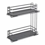 b40565f3-6a25-4439-9604-ab9215b30906 | Securadeal Two tier Metal Pull out Pantry Shelf with Sliding Tracks for Cabinet Storage store in Kitchen