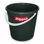 e1545b27-30fa-46d0-9922-874c11ce9214 | Securadeal Green Plastic Bucket with White Handle and a Red rigger Logo on the Side