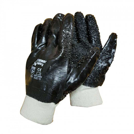 PIONEER Gloves Black Chip Palm Knit Wrist Grip and Abrasion Resistant Large - Premium Gloves from Pioneer - Just R 39! Shop now at Securadeal