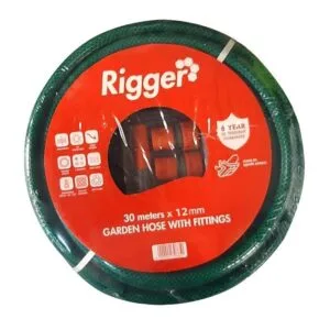 RIGGER Garden Hose Reinforced 6 Year 12mm x 30mt With Fittings - Premium Garden Hose from Rigger - Just R 258! Shop now at Securadeal