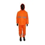 Rubberized High visual Reflective Tape Orange Rain Suit 2 Piece Medium   Premium Safety Ppe from Securadeal