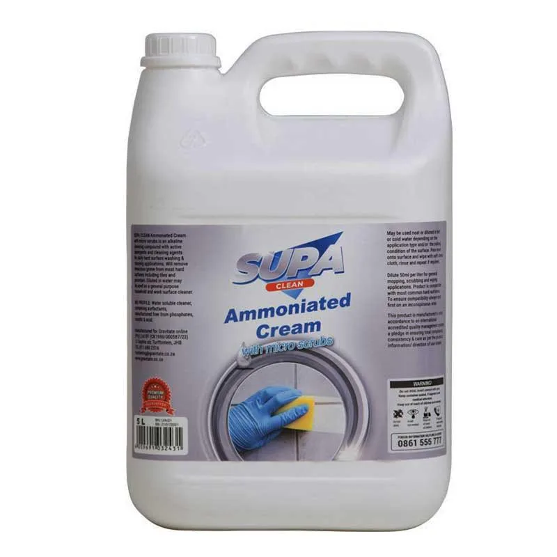 supa-clean-ammoniated-cream-with-micro-scrubs-5-litres-securadeal | Securadeal Supa Clean Ammoniated Cream with Micro Scrubs 5 Litres Premium Cleaning Products from Gravitate Just R 89 Shop Now at Securadeal