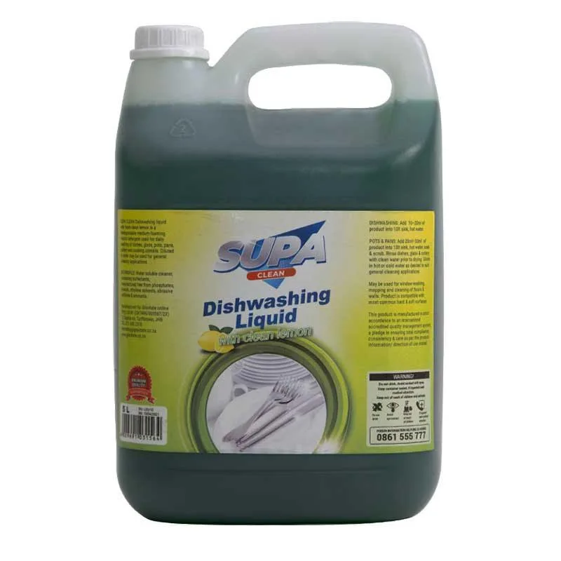 Supa Clean Dishwashing Liquid with Lemon Biodegradable 5 Litre   Premium Cleaning Products from Gravitate   Just R 98 Shop Now at Securadeal