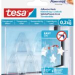 tesa-adhesive-hooks-transparent-surface-small-5-hooks-02kg-securadeal-1-1 | Securadeal