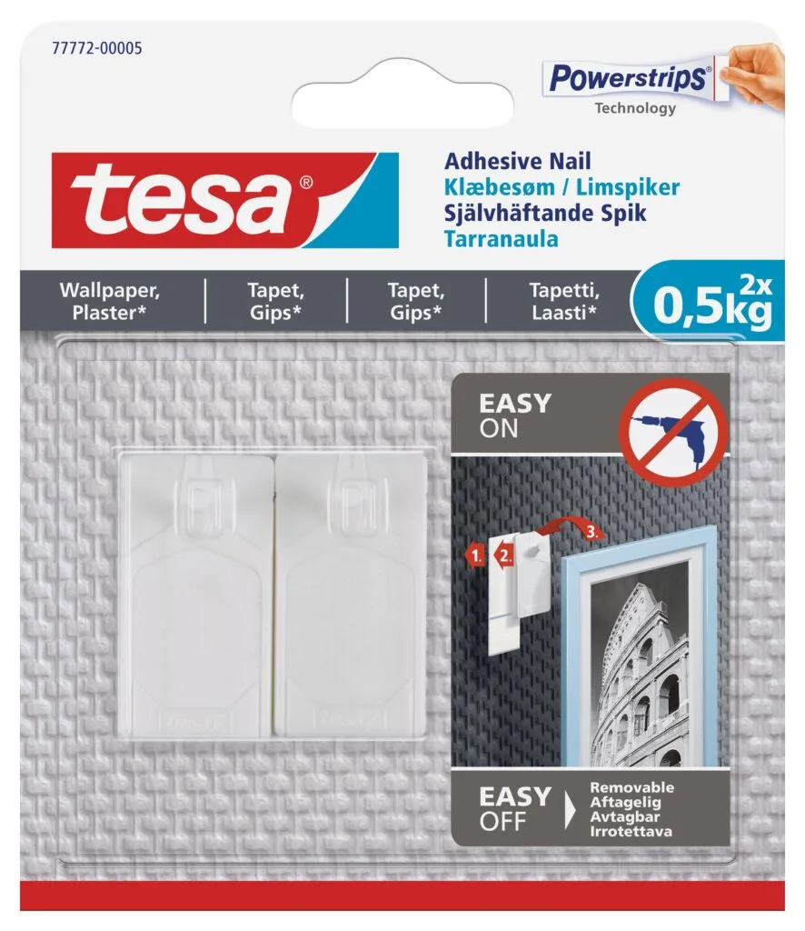 tesa-adhesive-nail-2x-0-5kg-sensitive-surfaces-wallpaper-and-plaster-securadeal-1-1 | Securadeal Tesa Adhesive Nail 2x 05kg Sensitive Surfaces Wallpaper and Plaster Premium Hardware from Tesa Just R 98 Shop Now at Securadeal