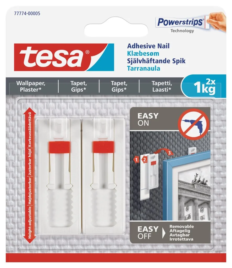 tesa-adhesive-nail-adjustable-2-x-1kg-sensitive-surface-wallpaper-and-plaster-securadeal-1 | Securadeal Tesa Adhesive Nail Adjustable 2 X 1kg Sensitive Surface Wallpaper and Plaster Premium Hardware from Tesa Just R 112 Shop Now at Securadeal