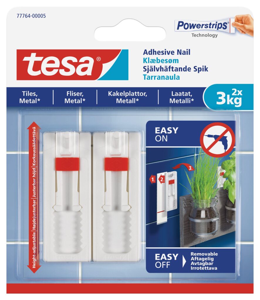 tesa-adhesive-nail-adjustable-2x3kg-smooth-and-solid-indoor-surfaces-tiles-and-metal-securadeal-1-2 | Securadeal Tesa Adhesive Nail Adjustable 2x3kg Smooth and Solid Indoor Surfaces Tiles and Metal Premium Fasteners from Tesa