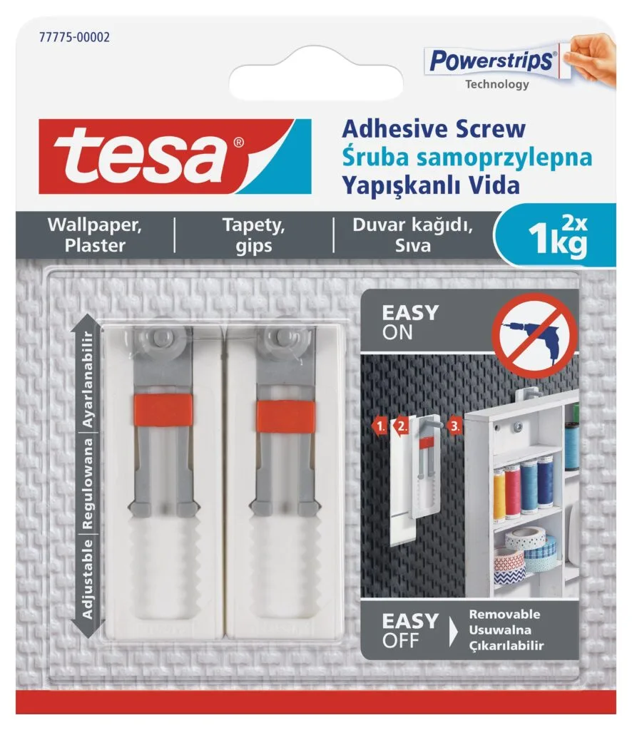tesa-adhesive-screw-adjustable-2x1kg-sensitive-surfaces-wallpaper-and-plaster-securadeal-1 | Securadeal Tesa Adhesive Screw Adjustable 2x1kg Sensitive Surfaces Wallpaper and Plaster Premium Hardware from Tesa Just R 135 Shop Now at Securadeal