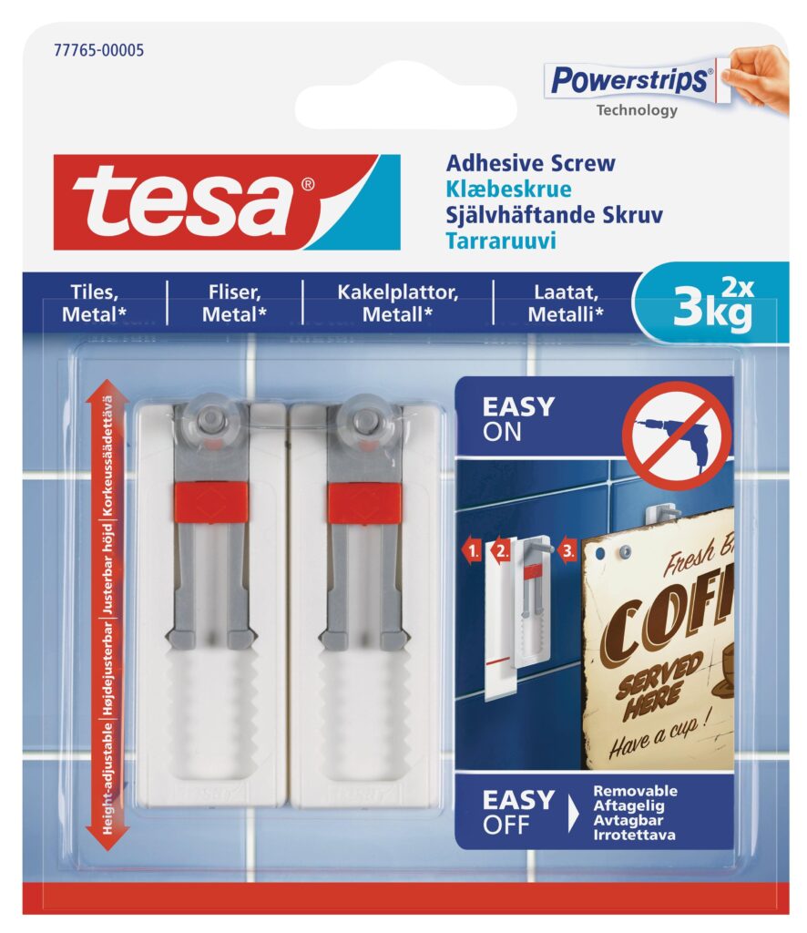 tesa-adhesive-screw-adjustable-2x3kg-smooth-and-solid-indoor-surfaces-securadeal-1-1 | Securadeal Tesa Adhesive Screw Adjustable 2x3kg Smooth and Solid Indoor Surfaces Premium Fasteners from Tesa