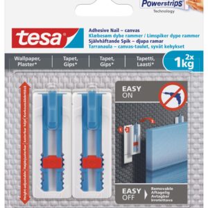 TESA Adjustable Adhesive Nail Set For Canvas and Sensitive Surfaces - 2x1kg(per Nail) - Premium Hardware from TESA - Just R 132! Shop now at Securadeal