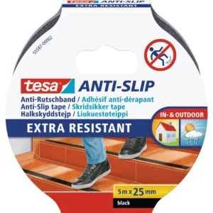 TESA Anti-Slip Tape Black 5m x 25mm - Extra Resistant - Premium Tape from TESA - Just R 120! Shop now at Securadeal