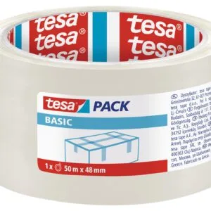 TESA Packaging Tape Basic 50m x 48mm Transparent - Premium Hardware from TESA - Just R 30! Shop now at Securadeal