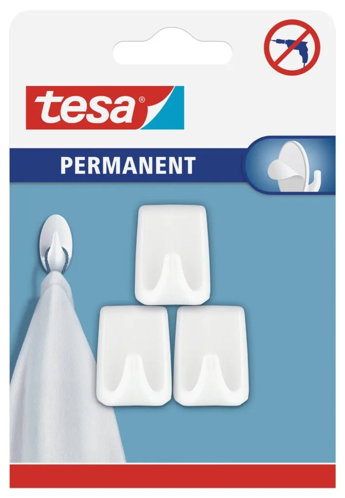 tesa-permanent-hooks-rectangular-small-3-hooks-4-strips-white-securadeal-1 | Securadeal