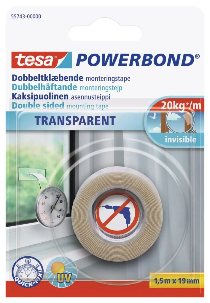 tesa-powerbond-mounting-tape-transparent-1-5m-x-19mm-securadeal | Securadeal Tesa Powerbond Mounting Tape Transparent 15m X 19mm Premium Hardware from Tesa Just R 109 Shop Now at Securadeal