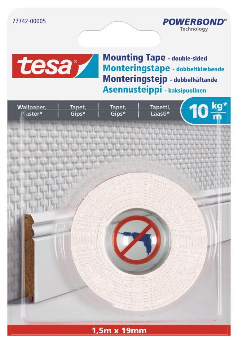 TESA Powerbond Mounting Tape Wallpaper And Plaster 1.5m x 19mm - Premium Hardware from TESA - Just R 99! Shop now at Securadeal