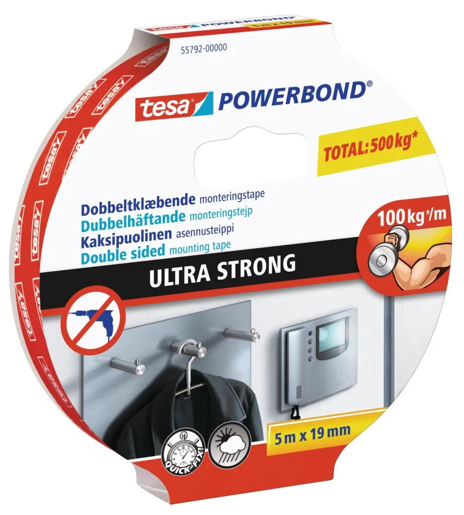 tesa-powerbond-ultra-strong-double-sided-mounting-tape-5m-x-19mm-securadeal | Securadeal Tesa Powerbond Ultra Strong Double Sided Mounting Tape 5m X 19mm Premium Tapes from Tesa