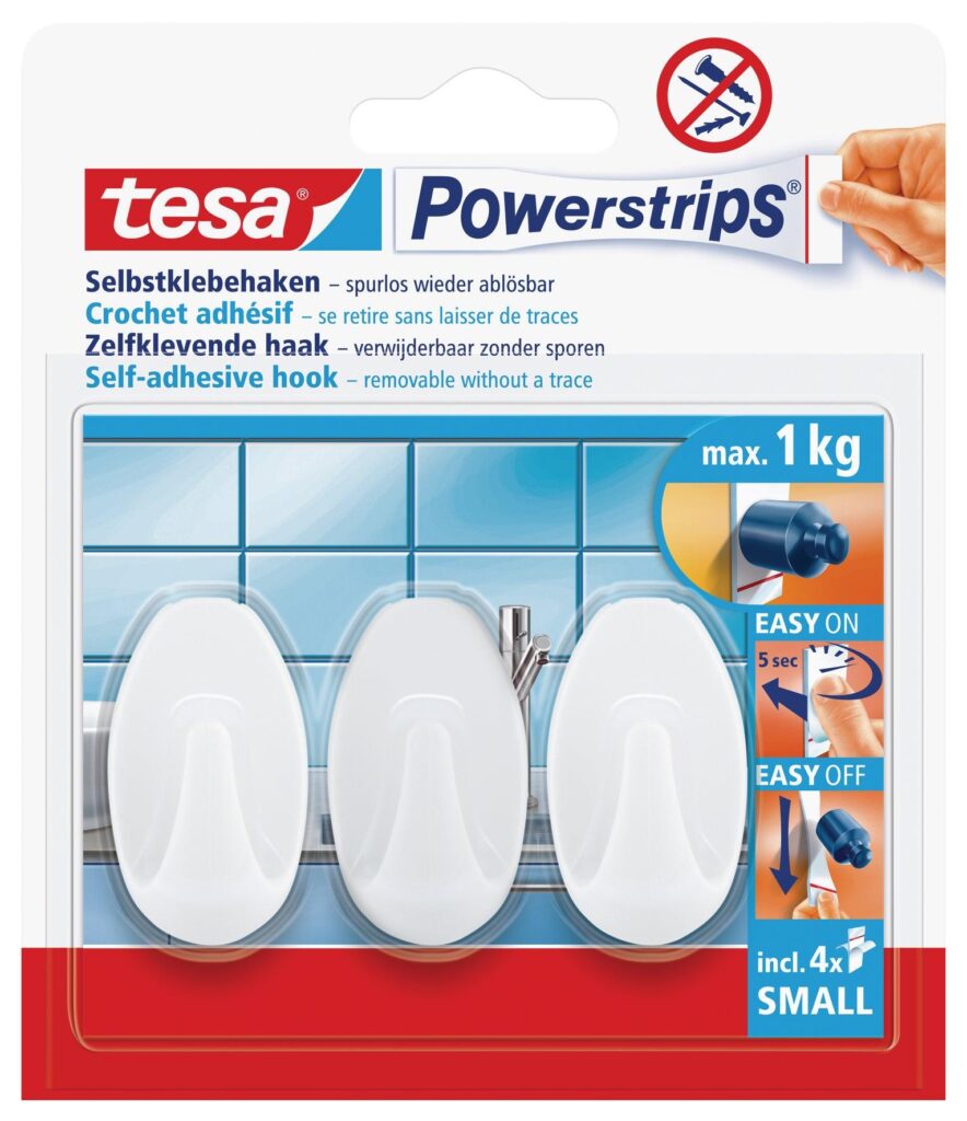 tesa-powerstrips-hooks-small-oval-3-hooks-4-strips-white-securadeal-1 | Securadeal