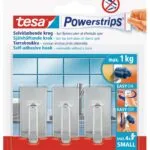 tesa-powerstrips-hooks-small-rectangular-classic-3-hooks4-strips-chrome-securadeal-1 | Securadeal Tesa Powerstrips Hooks Small Rectangular Classic 3 Hooks4 Strips Chrome Premium Fasteners from Tesa