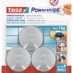 tesa-powerstrips-hooks-small-round-3-hooks4-strips-chrome-matt-securadeal-1 | Securadeal