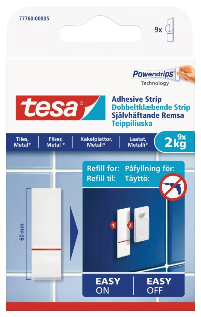 tesa-powerstrips-tiles-and-metal-2kg-9-adhesive-strips-securadeal-1 | Securadeal