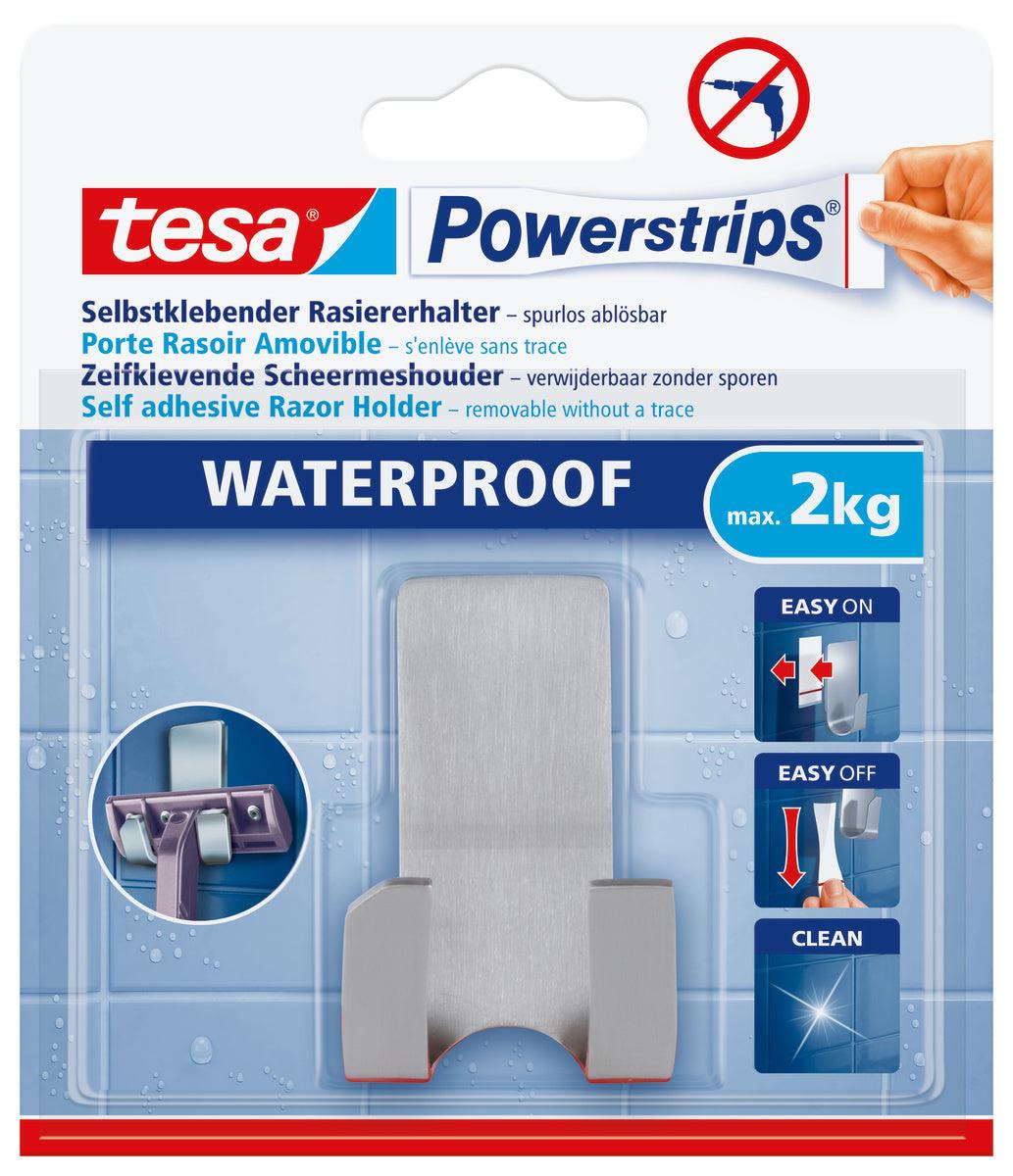tesa-powerstrips-waterproof-razor-holder-1-hook2-strips-stainless-steel-securadeal-2 | Securadeal