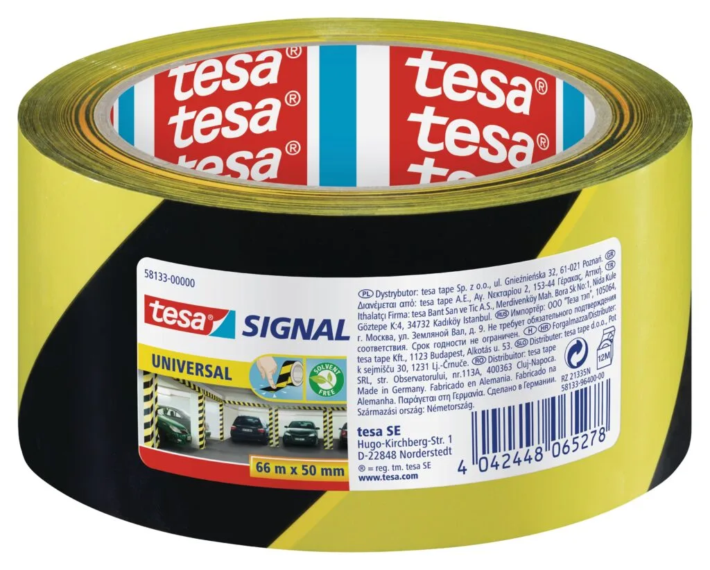 Tesa Warning Marking Tape Universal 66m X 50mm Yellow black   Premium Hardware from Tesa   Just R 158 Shop Now at Securadeal
