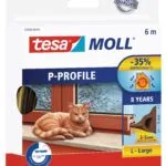 tesamoll-p-profile-window-insulation-tape-6m-x-9mm-brown-securadeal | Securadeal Tesamoll P profile Window Insulation Tape 6m X 9mm Brown Premium Tapes from Tesa