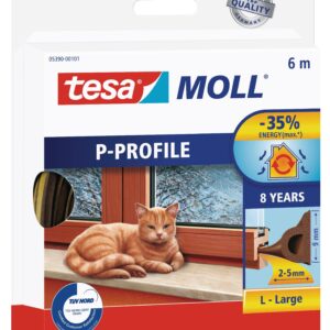 TESAMOLL P-PROFILE Window Insulation Tape 6m x 9mm Brown - Premium Hardware from TESAMOLL - Just R 88! Shop now at Securadeal