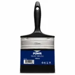 f15e39b6-d29e-41c8-8976-80fb6cb7328a | Securadeal Powr Paint Brush with Black Handle Metal Ferrule and a Blue Label Reading powr Paint Brush 100mm