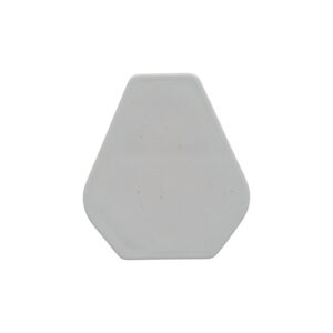 White hexagonal tile with rounded corners on a white background (tile sample)
