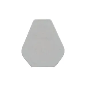 White hexagonal tile with rounded corners on a white background (tile sample)