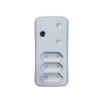 E11055-1 | Securadeal White Plastic Three outlet Power Adapter with Recessed Sockets Arranged Vertically