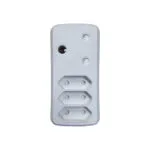 White Plastic Three outlet Power Adapter with Recessed Sockets Arranged Vertically
