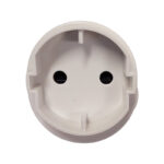 E11056 - 1 | Securadeal White Circular European style Mains Socket Receptacle with Two Round Holes no Plug Inserted