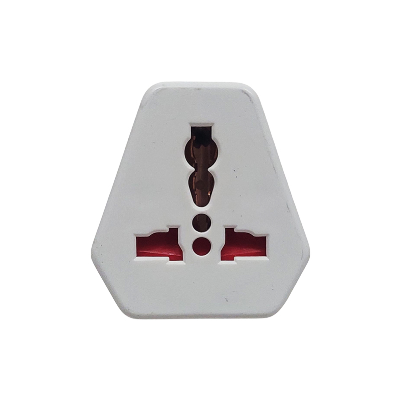 White Travel Power Adapter with Three Prong Socket Holes for International Plugs Universal Type