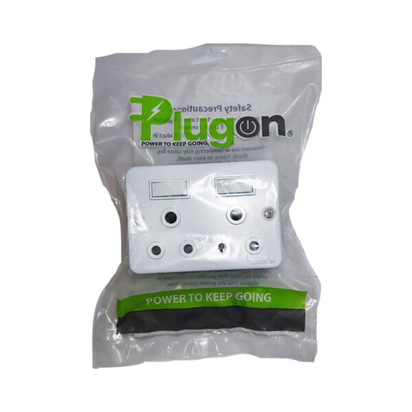 admin-ajax 1 | Securadeal White Multi outlet Power Adapter with Four Sockets and Two Switches Packaged in Clear Plastic with a Green Logo and the Slogan power to Keep Going