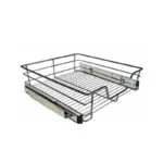 Pull out Wire Kitchen Basket on Metal Sliding Rails for Cabinet Storage