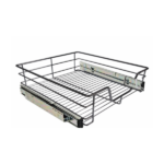 Metal Wire Pull out Cabinet Basket on Sliding Rails for Base Kitchen Cabinets Used to Organize Items