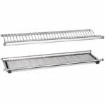 c6e293c2-1037-4b39-9470-d94e5848243a-md | Securadeal Stainless Steel Oven Rotisserie Spit with a Perforated Baking Tray Shown As a Two piece Roasting Rack Accessory