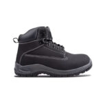 Holton Hiker Black Nubuck - 1 | Securadeal Black Hikingwork Boot with Padded Collar White Stitching and Rugged Tread Outsole