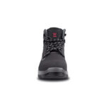Holton Hiker Black Nubuck - 5 | Securadeal Front View of a Black Wright Safety Boot with Laces and Rugged Sole Facing Forward