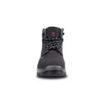 Holton Hiker Black Nubuck - 5 | Securadeal Front View of a Black Wright Safety Boot with Laces and Rugged Sole Facing Forward