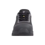 Sprinter 3 | Securadeal Front View of a Black Athletic Shoe with Dark Gray Accents and Laces Shown Head on