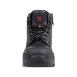 Voyager Black 2 | Securadeal Front View of a Black Wright Work Boot with Laces and Reinforced Toe Cap
