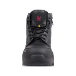 Voyager Black 2 | Securadeal Front View of a Black Wright Work Boot with Laces and Reinforced Toe Cap