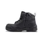 Voyager Black 3 | Securadeal Black Ankle Boot with Lace up Front and Side Zipper for Easy Onoff Rugged Sole for Traction